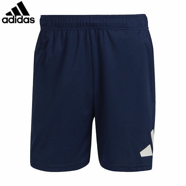 アディダス adidas ショーツ メンズ トレイン エッセンシャルズ ロゴ トレーニングショーツ ダークブルー/ホワイト 陸上 ランニング ADSUP191IB8124