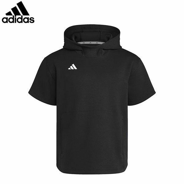 乐天商城 - アディダス adidas 野球 ソフトボール パーカー ダグアウト 半袖 パーカー（ジェンダーニュートラル） JRY93 ブラック ADSJRY93IS9767