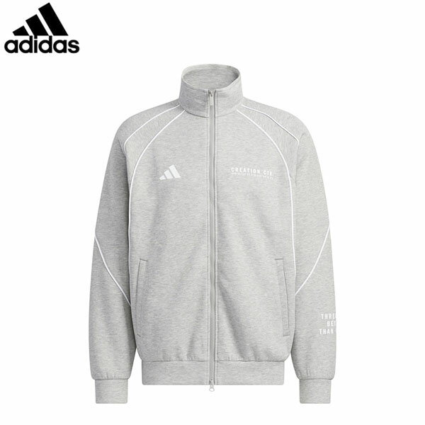 乐天商城 - アディダス adidas メンズ トラックトップ ブランドラブ ルーズフィット スペーサー フルジップ トラックトップ ミディアムグレーヘザー スポーツ 運動 トレーニング ADSQF937KF3687