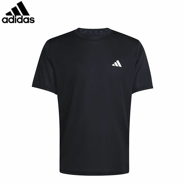 アディダス adidas メンズ 半袖Tシャツ ワークアウト エッセンシャル ベース スリーストライプス Tシャツ ブラック/ホワイト 陸上 トレーニング ADSVX394KA3452