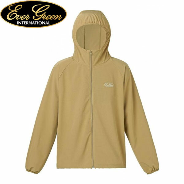 乐天商城 - エバーグリーン EVERGREEN パーカー フーディー E.G.エアリーフーディーシャツ 日焼け対策 UVカット ベージュ AZREVG569