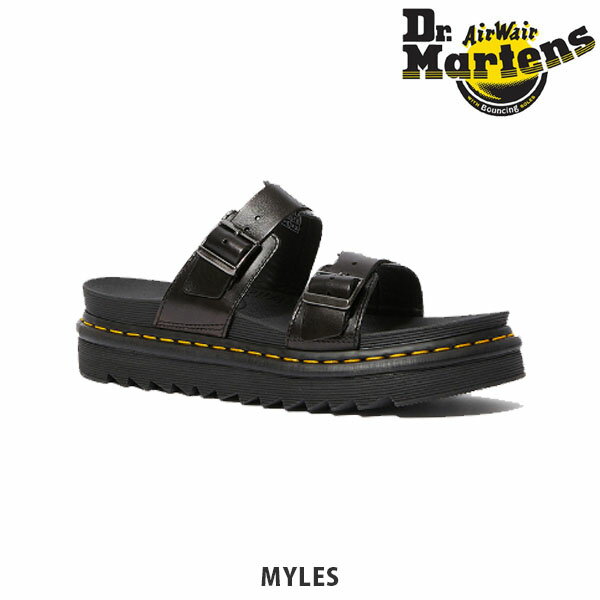 国内正規品 ドクターマーチン Dr.Martins MYLES サンダル BRAND メンズ レディース ユニセックス ゼブリラスコレクション イエローステッチ 革 レザー DRM23523