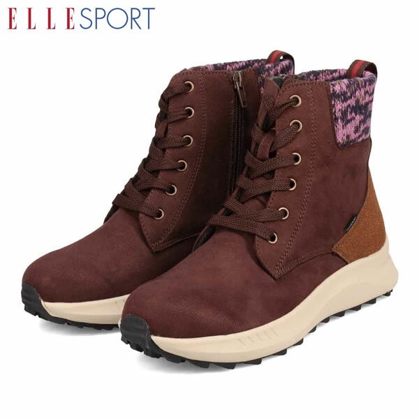 樂天商城 - エル スポーツ ELLESPORT レディース 靴 レースアップブーツ ESP12585 D-BROWN 撥水 スエード調 マドラス madras ELLESP12585DBR