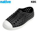 ネイティブシューズ Native Shoes キッズ ジュニア スリッポン ジェファーソン Jefferson Youth JffyBlk/ShlWht 軽量 衝撃吸収 ウォッシャブル NAT151001001105