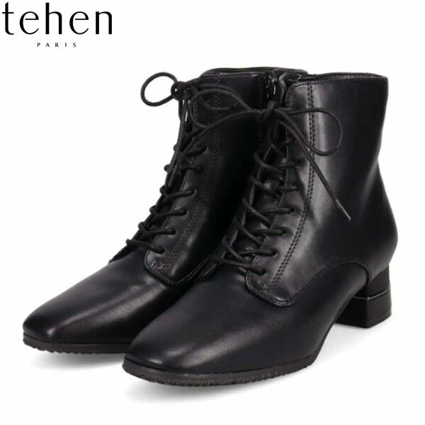 樂天商城 - テーン tehen レディース ブーツ レースアップブーツ TN1766A BLACK 撥水加工 太めヒール マドラス madras TEHTN1766ABLA