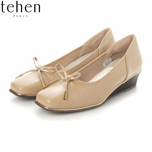 テーン tehen レディース リボンパンプス TN4016 BEIGE スクエアトゥ 抗菌 防臭 マドラス madras TEHTN4016BEG