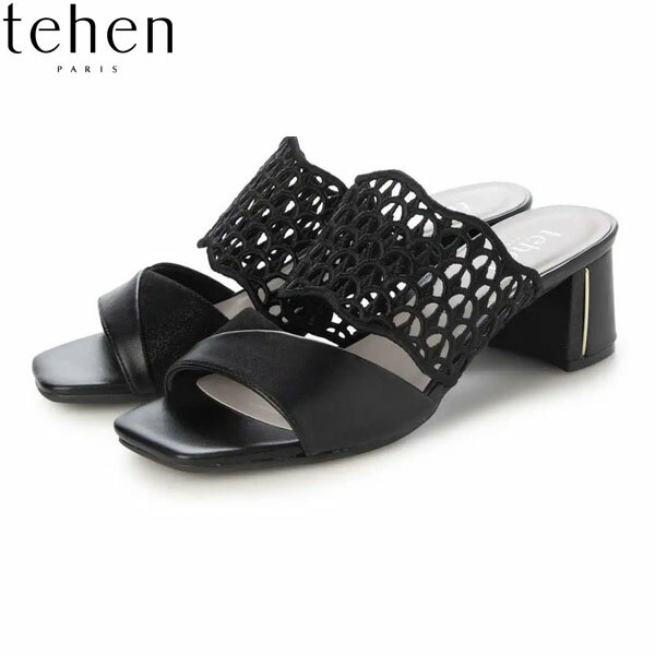 樂天商城 - テーン tehen レディース ミュールサンダル TN6711 BLACK メッシュ クロッシェ風編み マドラス madras TEHTN6711BLA