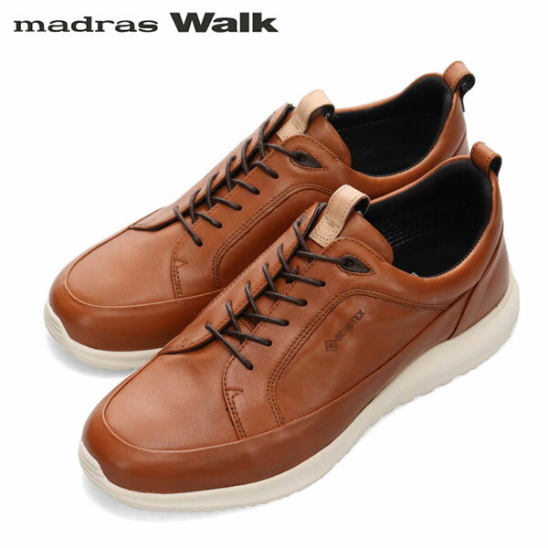 マドラスウォーク madras Walk メンズ ゴアテックス レザースニーカー カジュアルシューズ MW7600 L-BROWN 防水透湿 MADMW7600LBR