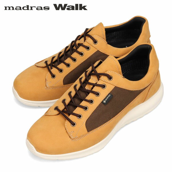 樂天商城 - マドラスウォーク madras Walk メンズ ゴアテックス レザースニーカー カジュアルシューズ MW7602 YELLOW/C 防水透湿 MADMW7602YELC