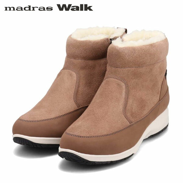 乐天商城 - マドラスウォーク madras Walk レディース ゴアテックス ショートブーツ MWL1028 OAK ムートン調 防水 透湿 MADMWL1028OAK