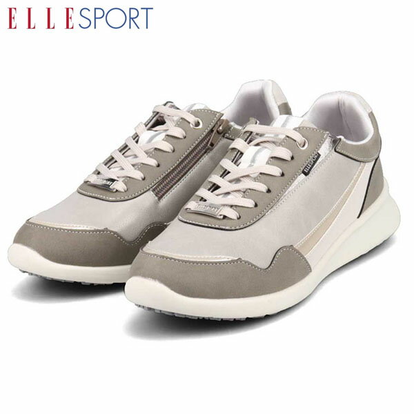 エルスポーツ ELLESPORT レディース 厚底スニーカー シューズ ヒールスニーカー GRAY 3.5cm 軽量 防水 撥水 防滑 美脚 マドラス madras ELLESP12587VGRY