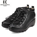 HIROKO KOSHINO FEMME ヒロココシノ ファム レディース アンクルブーツ 厚底 HRL1001 BLACK 撥水 レースアップ 6cmヒール マドラス madras HKFHRL1001BLA