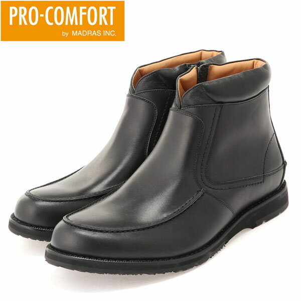 プロコンフォート PRO-COMFORT メンズ カジュアルシューズ ブーツ レザー SPPC345 BLACK 4E 軽量 柔らかい マドラス madras PROSPPC345BLA