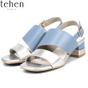 テーン tehen レディース 甲深サンダル ローヒール ミドルヒール SILVER/BLUE 4.5cmヒール 太めヒール アシンメトリー マドラス madras TEHTN1794VSILBLU