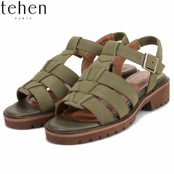 テーン tehen レディース グルカサンダル 厚底 KHAKI/NUBUK 3.5cmヒール カップインソール 柔らかい マドラス madras TEHTN1796KHAN