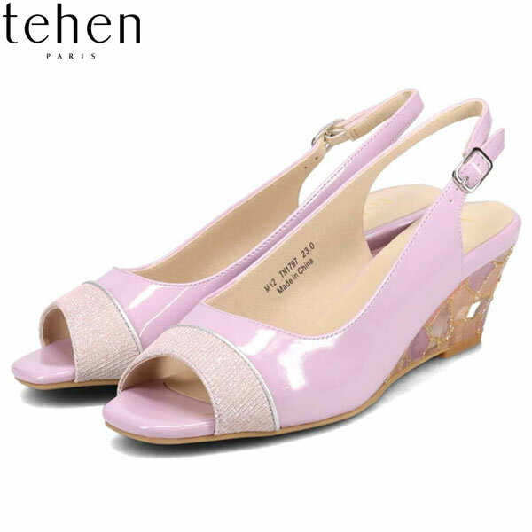 テーン tehen レディース サンダル ウェッジソール LAVENDER-E 5cmヒール バックベルト エナメル素材 マドラス madras TEHTN1797LAVE