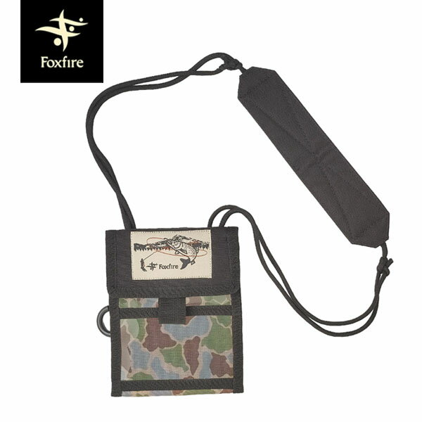 フォックスファイヤー Foxfire 首掛けウォレット 財布 ポーチ FE-CAMOアングラーウォレット ブラック 迷彩 釣り フィッシング FOX5021649025
