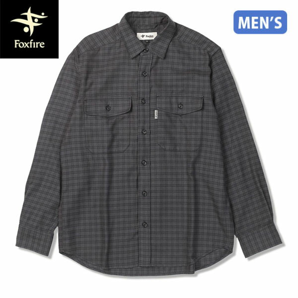 フォックスファイヤー Foxfire メンズ 長袖シャツ TSシャドーチェックシャツ ネイビー(046) 中厚地 アウトドア FOX5112524046