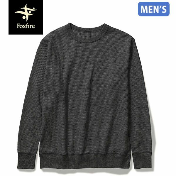 Rakuten - フォックスファイヤー Foxfire メンズ 長袖Tシャツ TCワッフルクルー ブラック(025) FOX5115352025