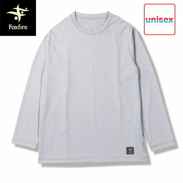 乐天商城 - フォックスファイヤー Foxfire メンズ レディース クルーネックTシャツ 長袖 デルタピーククルー グレー(020) 吸汗速乾性 軽量性 ストレッチ FOX5115512020