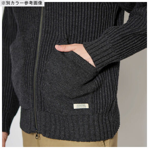 フォックスファイヤー Foxfire メンズ ニット セーター フィッシングFメリノZIPセーター ダークブラウン(077) SPRUCE LINE フレンチメリノ FOX6115560077