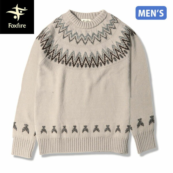 フォックスファイヤー Foxfire メンズ ニット セーター フィッシングノルディックセーター ウォームグレー(164) SPRUCE LINE FOX6115562164