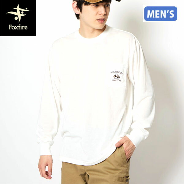 フォックスファイヤー Foxfire メンズ 長袖Tシャツ TSアロードライイワナT オフホワイト(002) SPRUCE L..