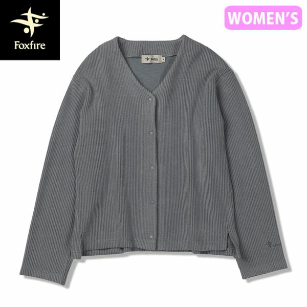 フォックスファイヤー Foxfire レディース カーディガン コーデュロイカーディガン ライトブルー(054) ダンボールニット FOX8115562054