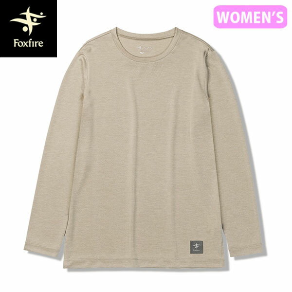 フォックスファイヤー Foxfire レディース 長袖Tシャツ TS EXストレッチクルー サンド(005) 薄手 吸汗速乾 FOX8215382005