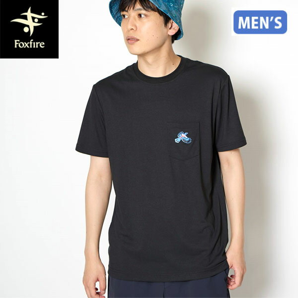 乐天商城 - フォックスファイヤー Foxfire メンズ 半袖Tシャツ TSバードT S/S ブラック 速乾 ストレッチ キャンプ FOX5215651025