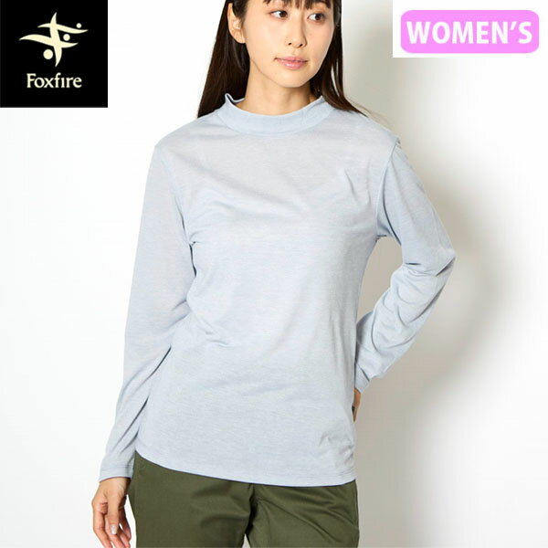 Rakuten - フォックスファイヤー Foxfire レディース 長袖Tシャツ TSマイクロボーダーモックネック ライトグレー 速乾 ストレッチ ベースレイヤー FOX8215692021