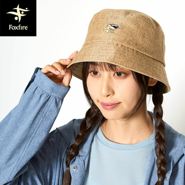 フォックスファイヤー Foxfire レディース 帽子 ハット ジュートライクハット ナチュラル ワンポイント 夏 サイズ調節 FOX8422610009