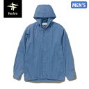 セール フォックスファイヤー ジャケット Foxfire メンズ ジャケット SCシャンブレーフーディ SC Chambray Hoody 防虫 吸汗速乾 UVカット キャンプ ブルー T-FOX5213322040