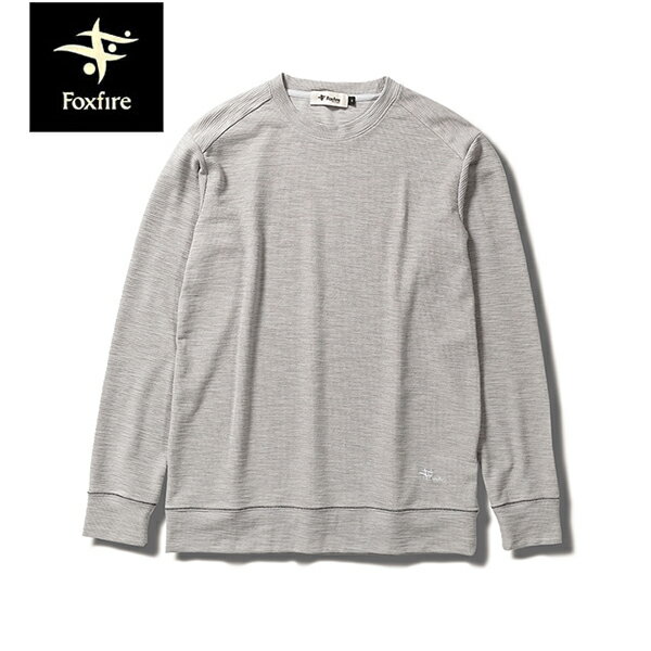 フォックスファイヤー Foxfire メンズ クルーネックニット スラブリブクルー グレー（020） FOX5215469020