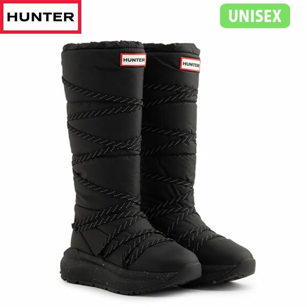 国内正規品 ハンター HUNTER ウィンターブーツ ユニセックス ハンター グリップ トール スノーブーツ UFT7101NYL BLACK 雪 氷 冬 グリップ HURUFT7101NYLBLK
