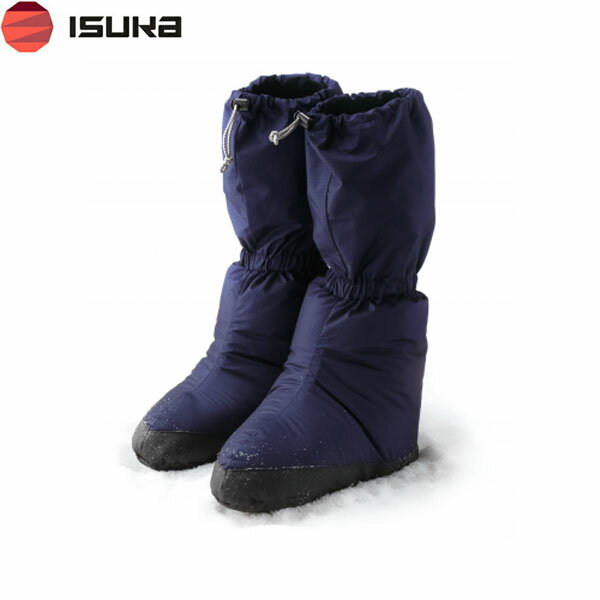 イスカ ISUKA ダウンプラス テントシューズ ロング L ネイビーブルー 滑り止め キャンプ 登山 車中泊 ..