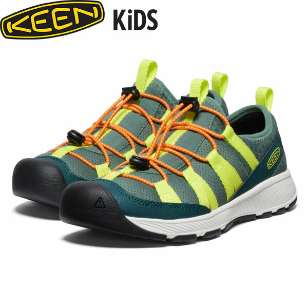 キーン KEEN キッズ ジュニア 靴 モトゾア スニーカー MOTOZOA SNEAKER Youth Sea Moss/Scarlet Ibis 軽量 KEE1028740