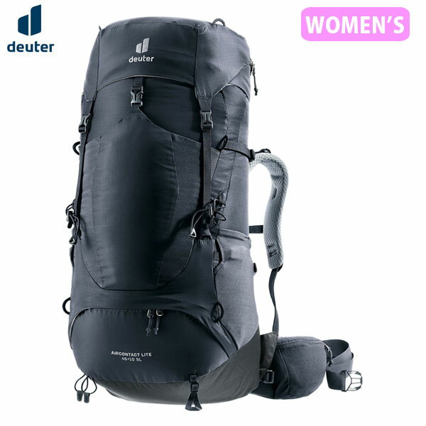 ドイター deuter レディース 女性用 リュック バックパック エアコンタクトライト45 ＋10SL ブラック×グラファイト 登山 ハイキング D3340223 DEU33402237403(4.0)