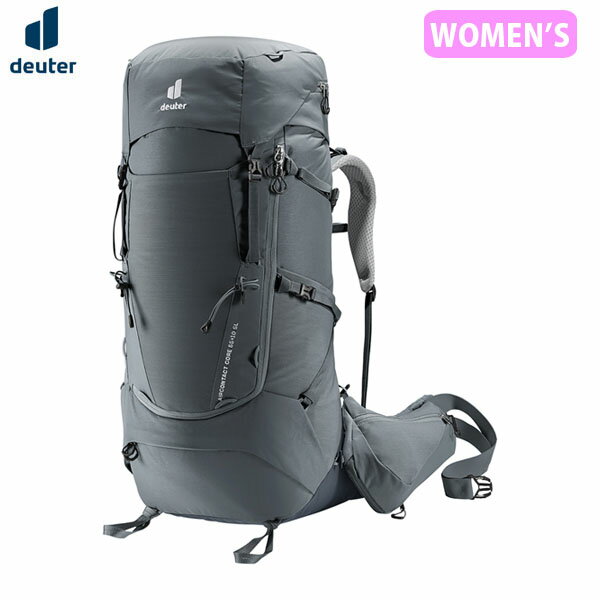 ドイター deuter レディース 女性用 リュック バックパック エアコンタクトコア55＋10SL グラファイト×ブラック 登山 ハイキング D3350424 DEU33504244701