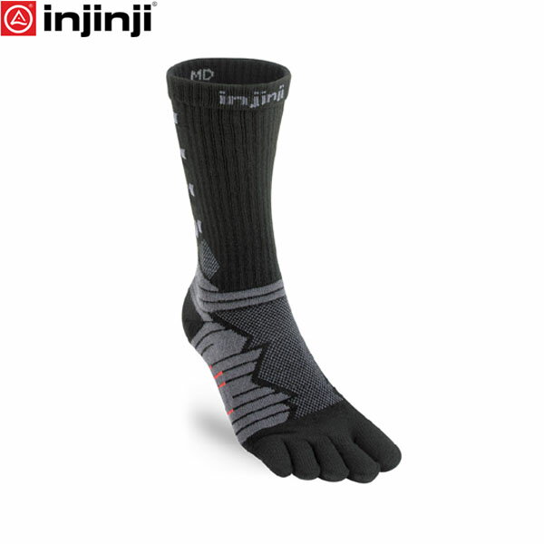 injinji インジンジ ウルトラ ラン クルー オブシディアン 五本指ソックス 靴下 アウトドア