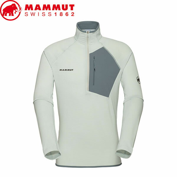 Rakuten - マムート MAMMUT 1014-05501 ハーフジップシャツ メンズ Aenergy Light ML Half Zip Pull AF Men silver sage-strata アジアンフィット 軽量 速乾 ベースレイヤー 登山 インナー MAM1014055011303