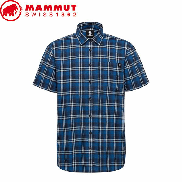 マムート MAMMUT 1015-01590 半袖シャツ メンズ Trovat Summer Shirt AF Men marine-tschiel アジアンフィット 通気 速乾 夏山 登山 キャンプ MAM10150159050657
