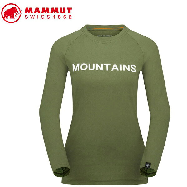 樂天商城 - MAMMUT 1016-01040 QD Logo Print Longsleeve T-shirts AF Women marsh PRT4 Apparel マムート レディース 長袖Tシャツ カーキグリーン MAM10160104040298