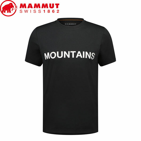 乐天商城 - マムート MAMMUT メンズ 半袖Tシャツ QD Logo Print T-Shirt AF Men アジアンフィット black PRT5 MAM10170201200710