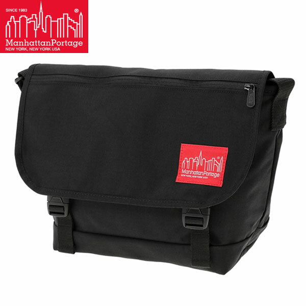 乐天商城 - マンハッタンポーテージ メッセンジャーバッグ Manhattan Portage NY Messenger Bag JR Flap Zipper Pocket Black MP1606JRFZPBLK