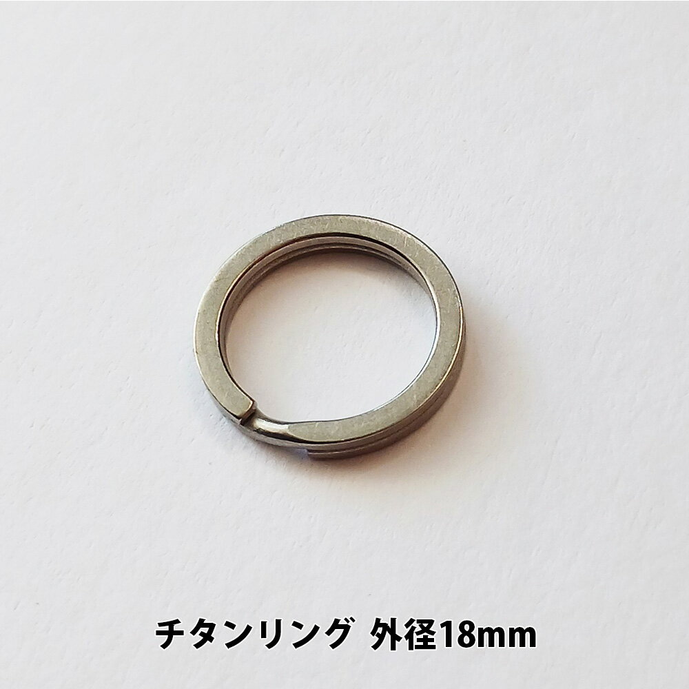チタンリング 外径18mmキーホルダー キーリング パーツ 軽量 アウトドア チタン合金 KAN002409