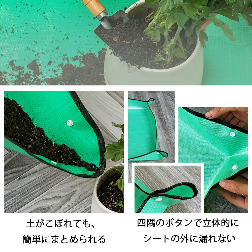 園芸シート 多目的 防水 防汚 コンパクト66cm 100cm ブラック 正方形 ミディアム ...