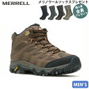 メレル MERRELL【ソックスプレゼント】 モアブ 3 シンセティック ミッド ゴアテックス ワイド ワイズ アース メンズ ハイキングシューズ 透湿防水 J500253W PRMERJ500253W