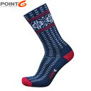 POINT6 ポイント6 メンズ レディース 靴下 ソックス メリノウール Hans Medium Crew DARK NAVY 中厚手 ミディアムクッション ...