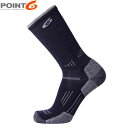 POINT6 ポイント6 メンズ レディース 靴下 ソックス メリノウール Hiking Essential Medium Crew Navy 中厚手 ミディア...